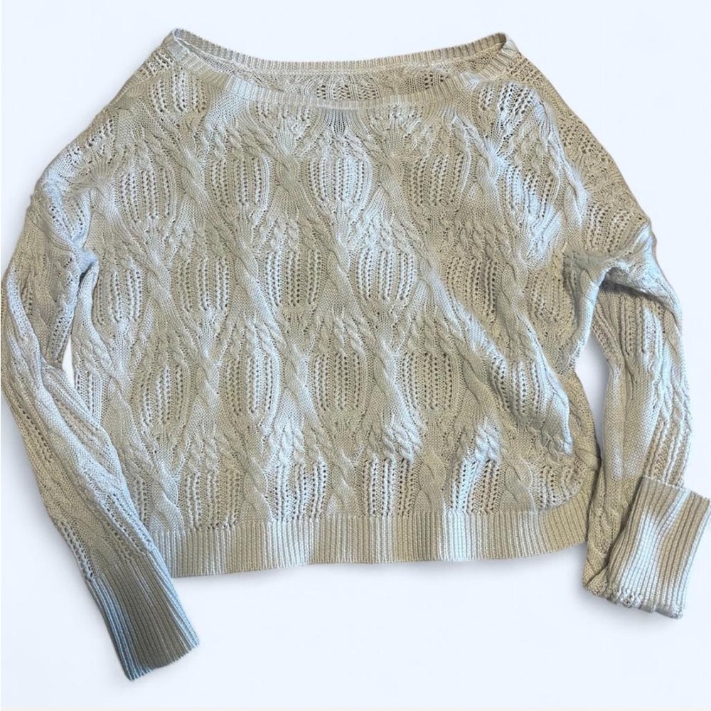 Elegant Cream Cable Knit Sweater